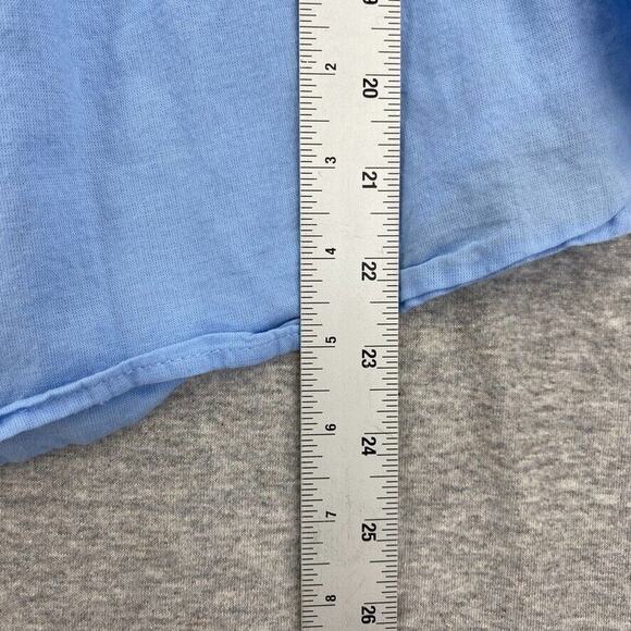 No Boundaries Blouse Womens Large Blue Smocked Empire 3/4 Sleeve Ruched - Picture 8 of 10